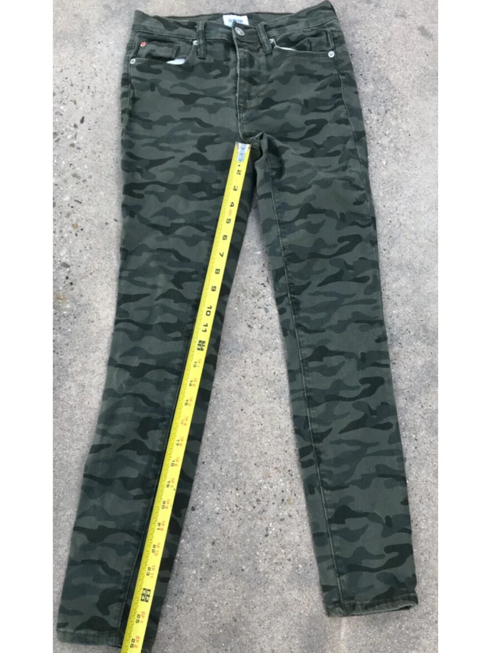 Hudson Blair High Rise Super Skinny Ankle Jeans Green Camo Womens 24